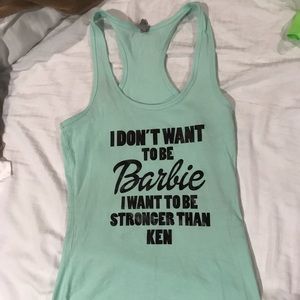 Workout tank top (color is sea foam)